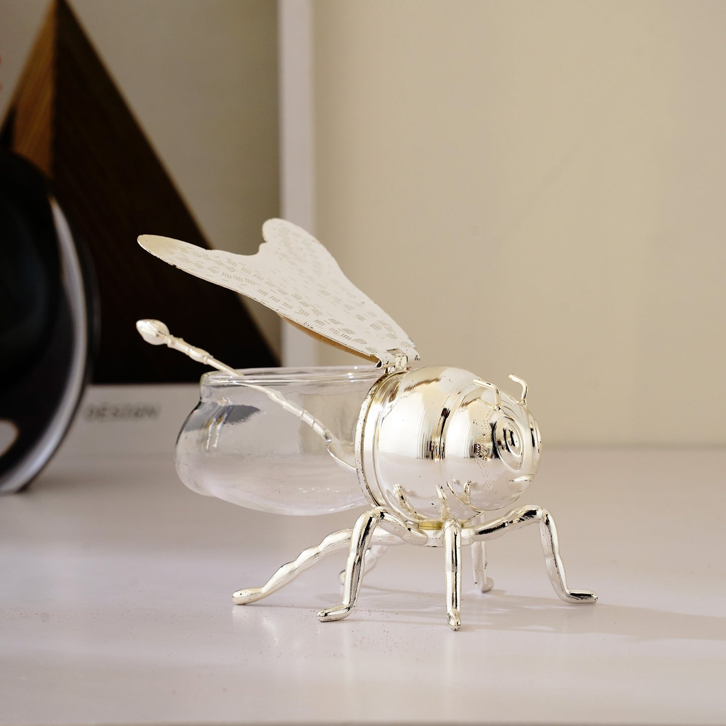 Buzzing Bliss - Bee Shaped Storage Container and Serveware - Silver