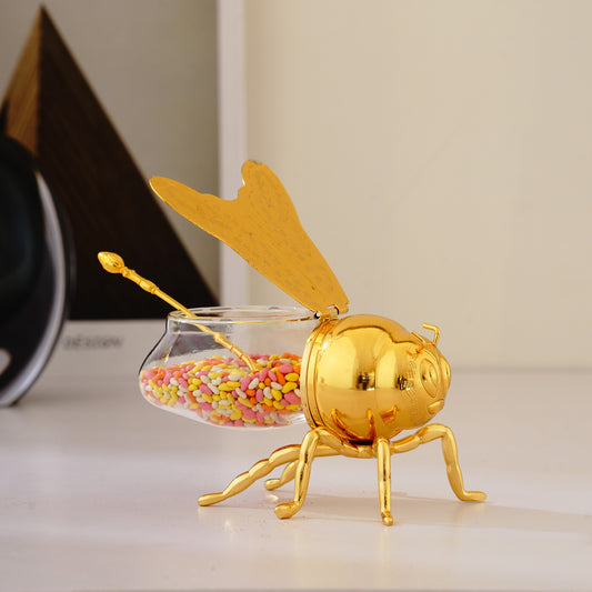 Buzzing Bliss - Bee Shaped Storage Container and Serveware - Gold
