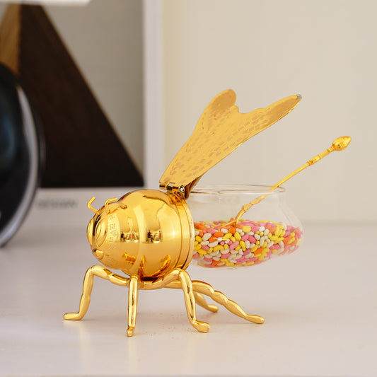 Buzzing Bliss - Bee Shaped Storage Container and Serveware - Gold