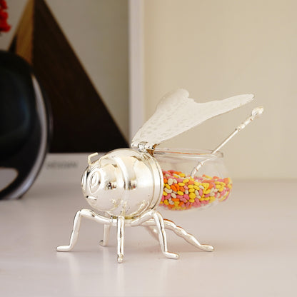 Buzzing Bliss - Bee Shaped Storage Container and Serveware - Silver