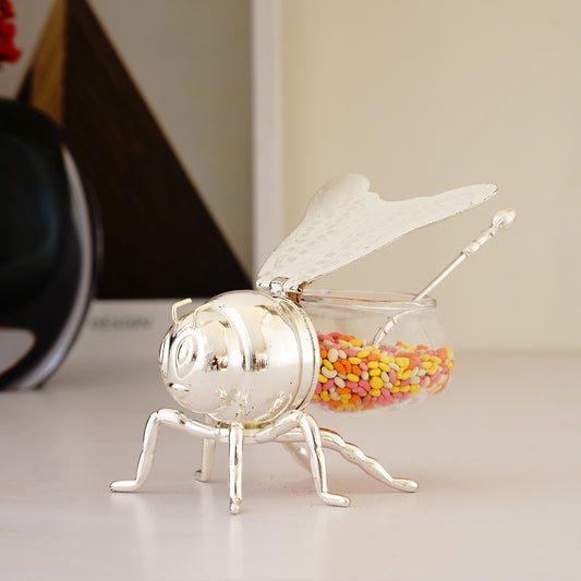 Buzzing Bliss - Bee Shaped Storage Container and Serveware - Silver