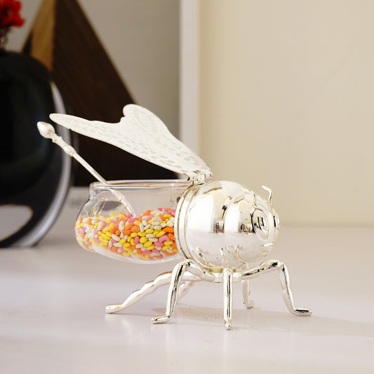 Buzzing Bliss - Bee Shaped Storage Container and Serveware - Silver