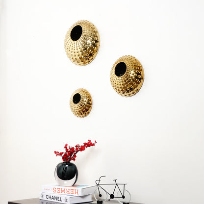 Wall Mounts & Accents Solar Husk - Golden Colour Ceramic Wall Mount Decor (Set of 3)