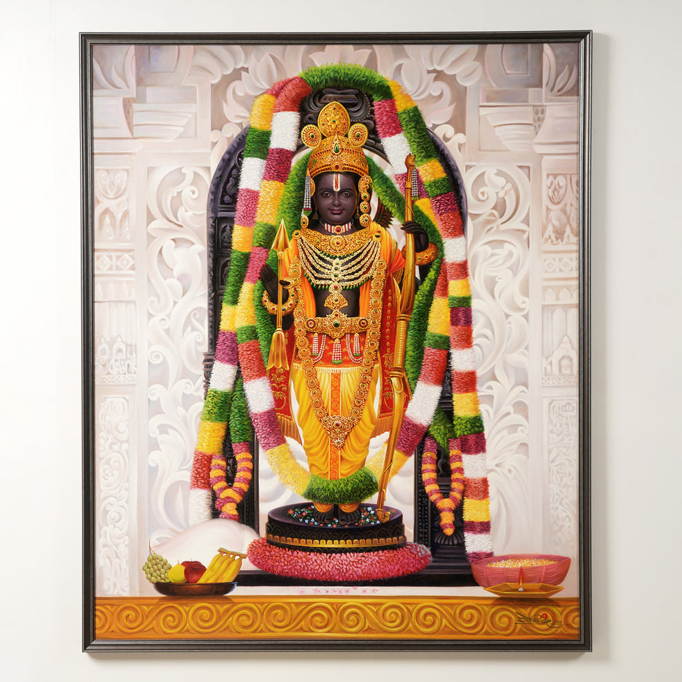 Vibrance of Devotion - 5 ft x 4 ft Lord Rama Handmade Oil Painting by ...
