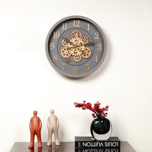 Wall Clocks Rustic Revolutions - Moving Gears Wall Clock (~16" Dia)