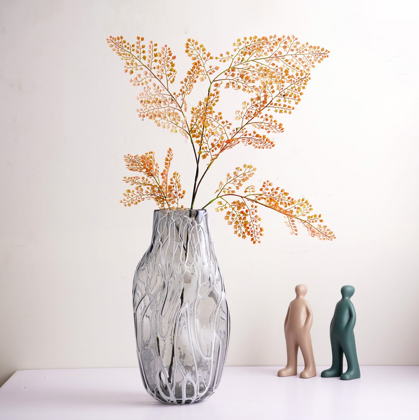 Table Vase Crystal Veins - Thick Crystal Glass Table Vase