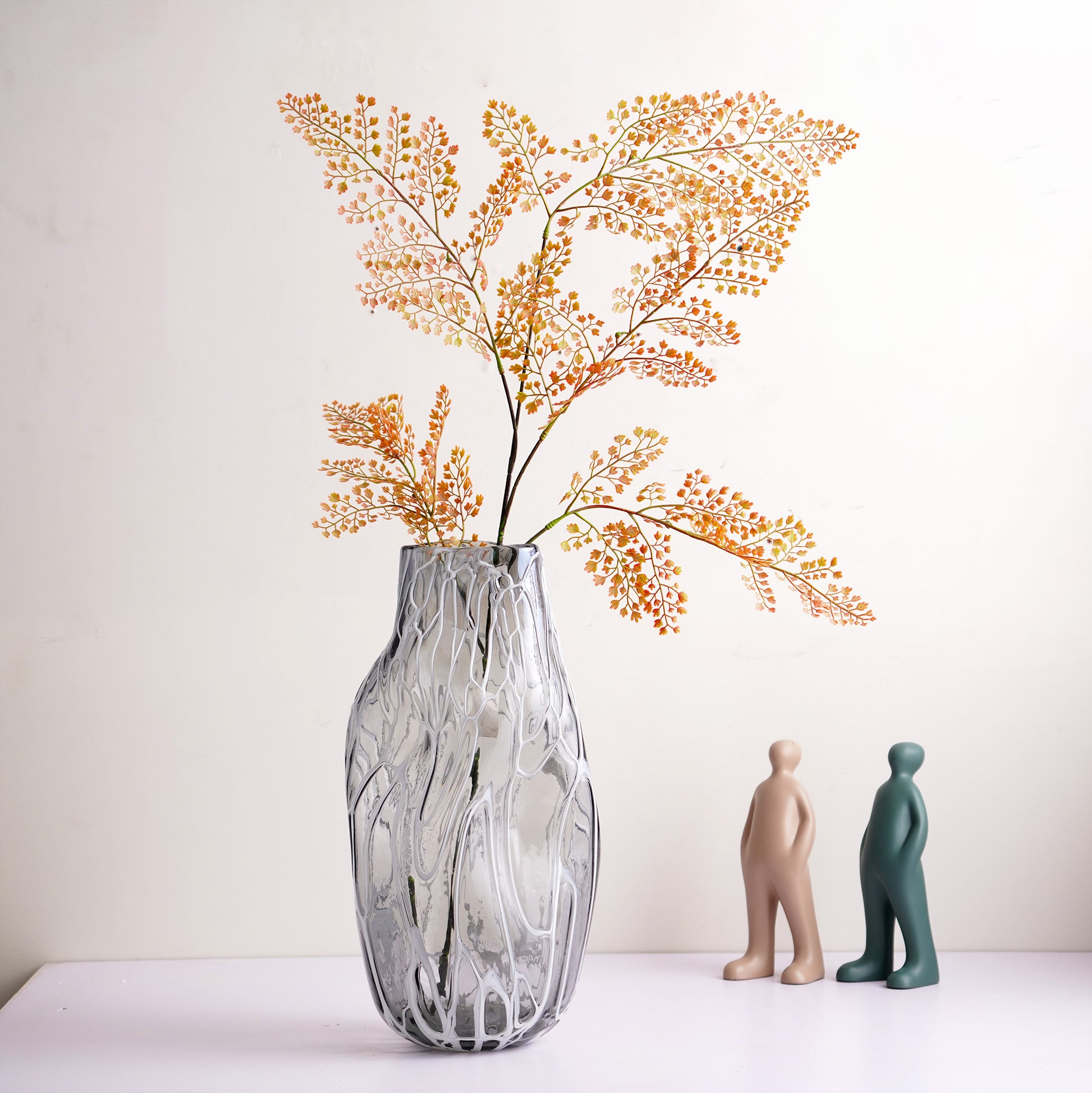 Table Vase Crystal Veins - Thick Crystal Glass Table Vase