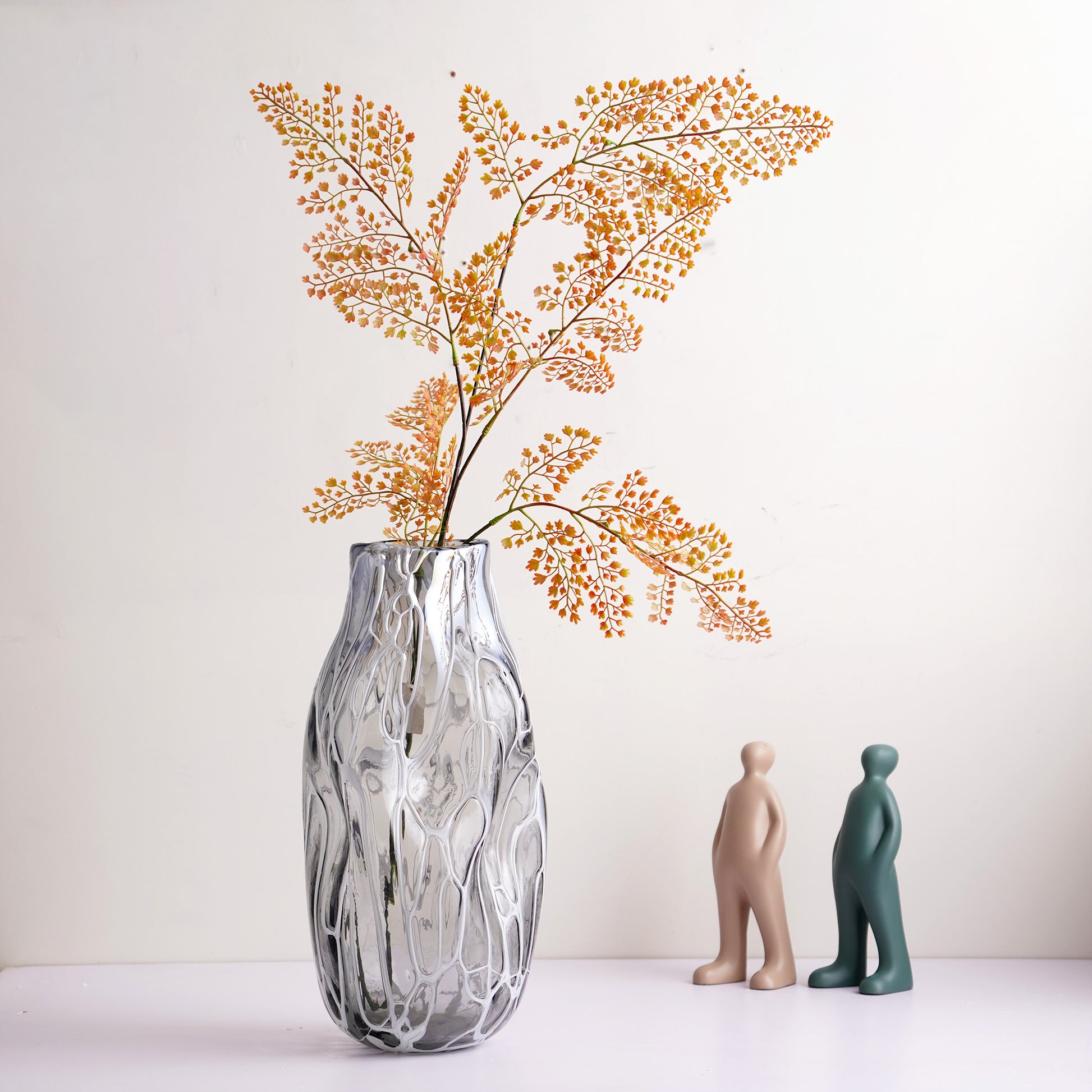 Table Vase Crystal Veins - Thick Crystal Glass Table Vase