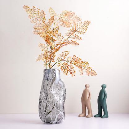 Table Vase Crystal Veins - Thick Crystal Glass Table Vase