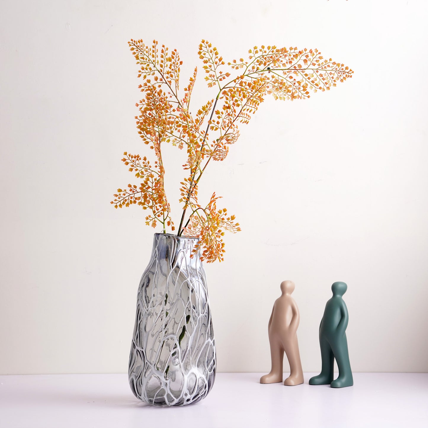 Table Vase Crystal Veins - Thick Crystal Glass Table Vase