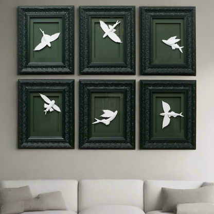 Aviara, The Flight Within - Premium Handmade Wall Art (Set of 6) ~ 5 ft x 4ft