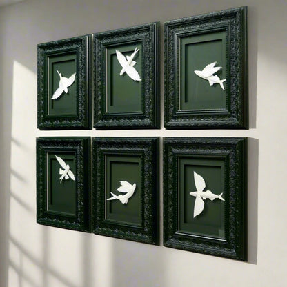 Aviara, The Flight Within - Premium Handmade Wall Art (Set of 6) ~ 5 ft x 4ft