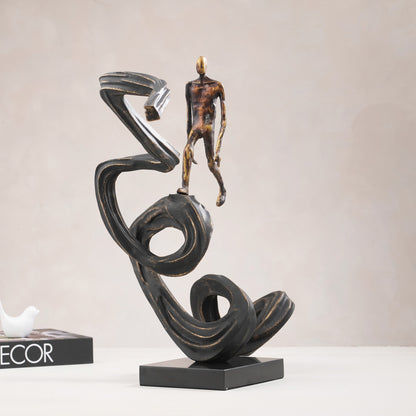 Ascent - Metal & Marble Human Figurine