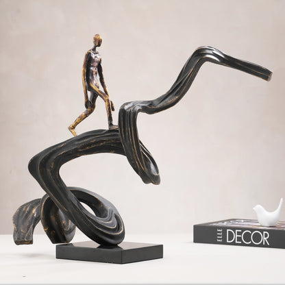 Ascent - Metal & Marble Human Figurine