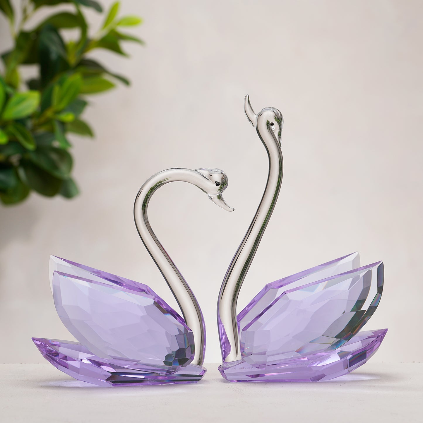 Soulmates - Crystal Swans Showpiece (Set of 2)