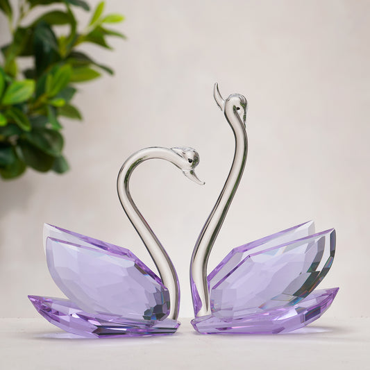 Soulmates - Crystal Swans Showpiece (Set of 2)