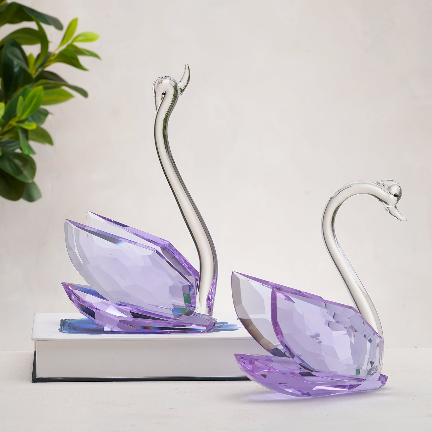 Soulmates - Crystal Swans Showpiece (Set of 2)