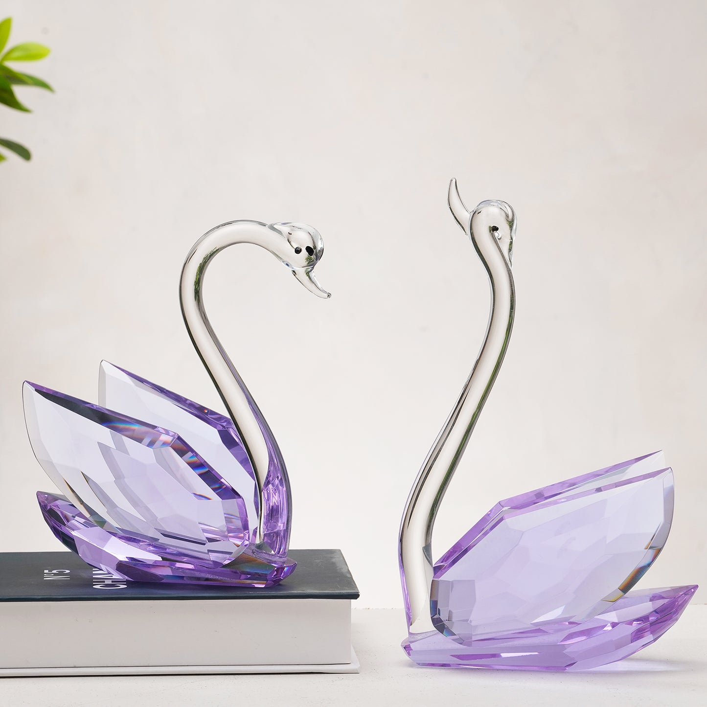 Soulmates - Crystal Swans Showpiece (Set of 2)