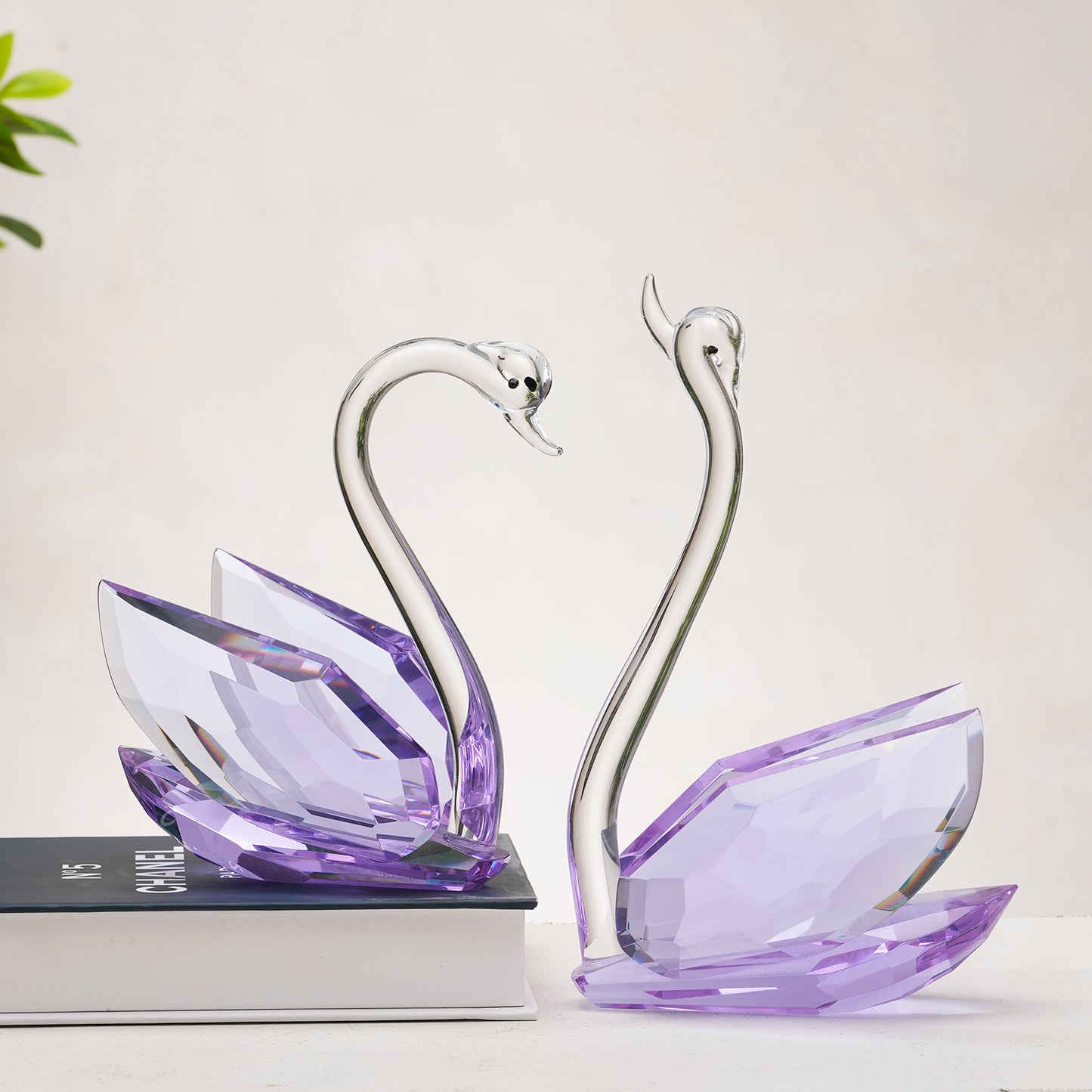 Soulmates - Crystal Swans Showpiece (Set of 2)