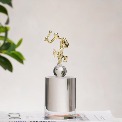Artisan - Brass & Crystal Human Figurine
