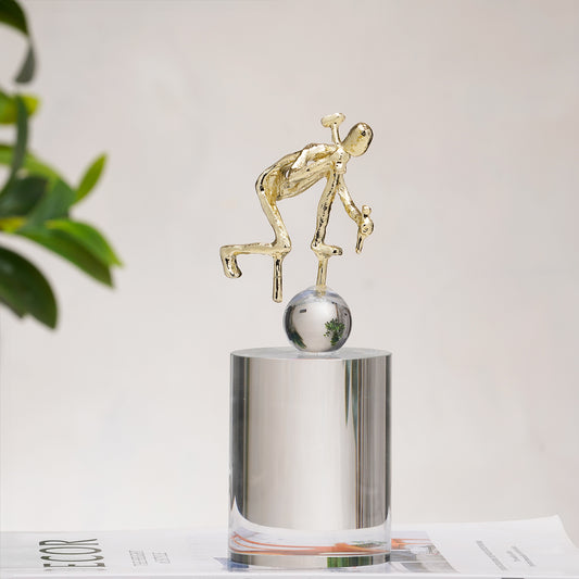Artisan - Brass & Crystal Human Figurine