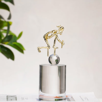 Artisan - Brass & Crystal Human Figurine