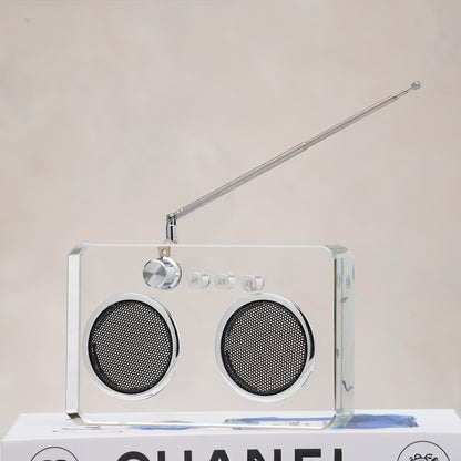 Rewind - Crystal & Metal Vintage Radio Showpiece