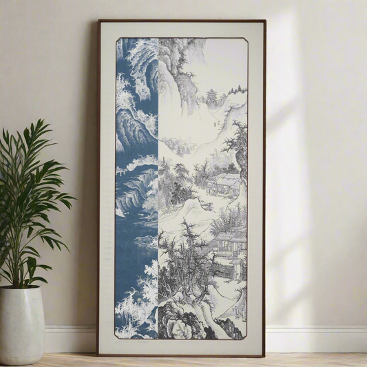 Threads of Time - Premium 3D Vertical Wall Art - Blue ~ 5.5 feet Tall