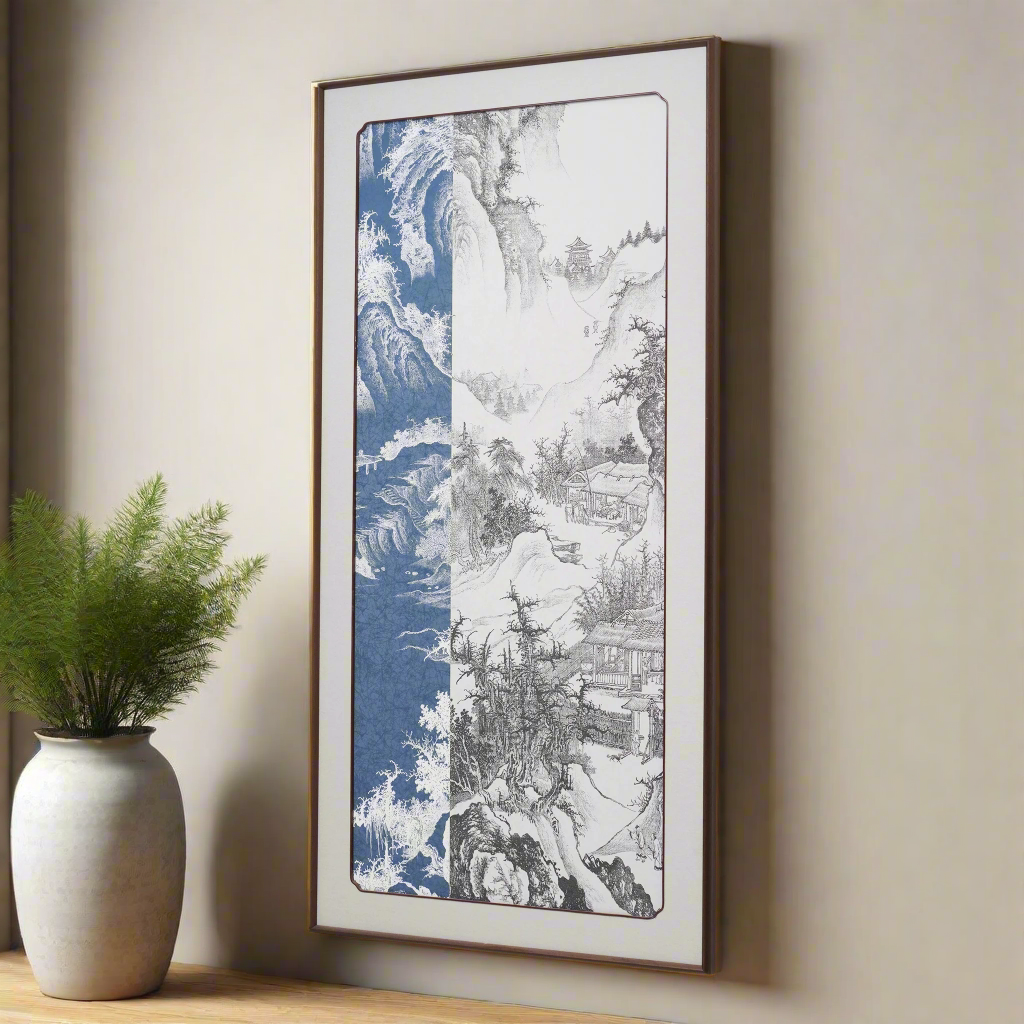 Threads of Time - Premium 3D Vertical Wall Art - Blue ~ 5.5 feet Tall