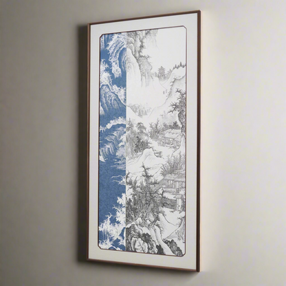 Threads of Time - Premium 3D Vertical Wall Art - Blue ~ 5.5 feet Tall