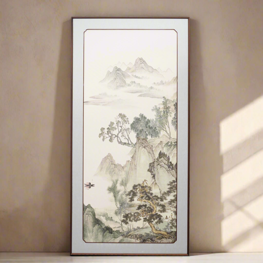 Threads of Time - Premium 3D Vertical Wall Art - Green ~ 5.5 feet Tall