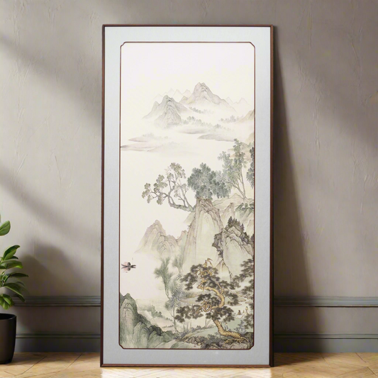 Threads of Time - Premium 3D Vertical Wall Art - Green ~ 5.5 feet Tall