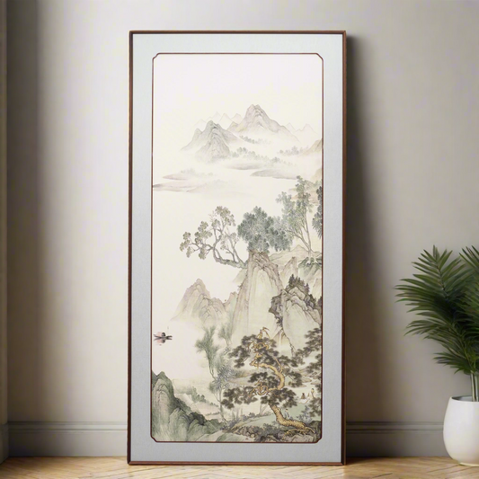 Threads of Time - Premium 3D Vertical Wall Art - Green ~ 5.5 feet Tall