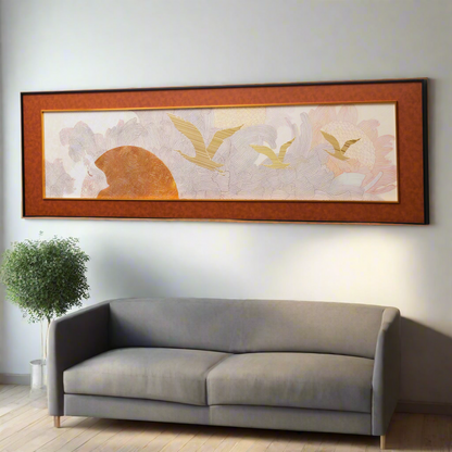 Sojourn Sky - Nature Inspired Premium 3D Leather Wall Art ~ 5 feet Long