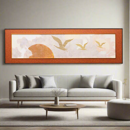 Sojourn Sky - Nature Inspired Premium 3D Leather Wall Art ~ 5 feet Long