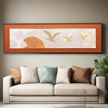 Sojourn Sky - Nature Inspired Premium 3D Leather Wall Art ~ 5 feet Long