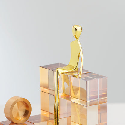 Montara - Crystal & Brass Human Figurine