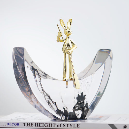 Explorer - Crystal & Brass Bunny Figurine