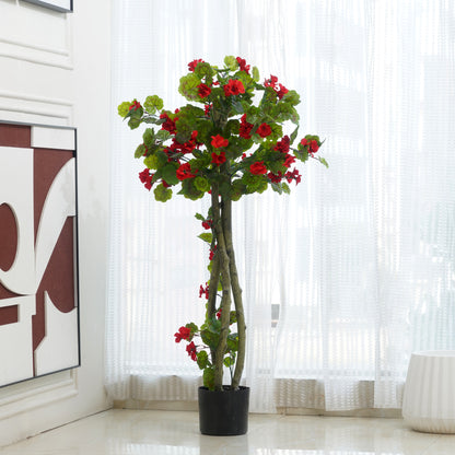 Rosette - Artificial Geranium Tree ~ 4 Feet Tall