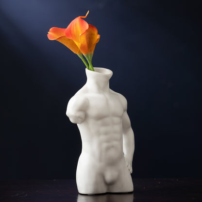 Table Vase The Sculpted Vigor - Ceramic Human Body Flower Vase