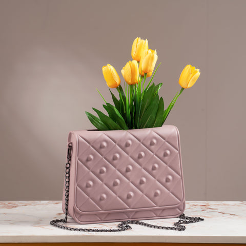 Chic Haven Décor - Bag Style Ceramic Flower Vase - Pink