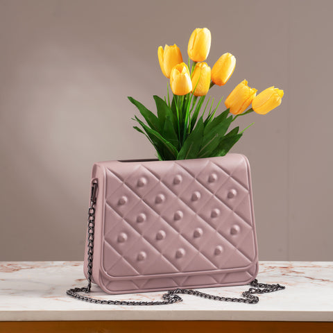 Chic Haven Décor - Bag Style Ceramic Flower Vase - Pink