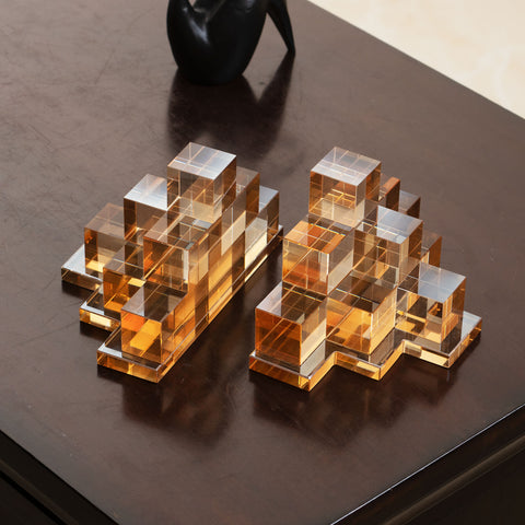 The Louvre Cube - Crystal Bookends (Set of 2)