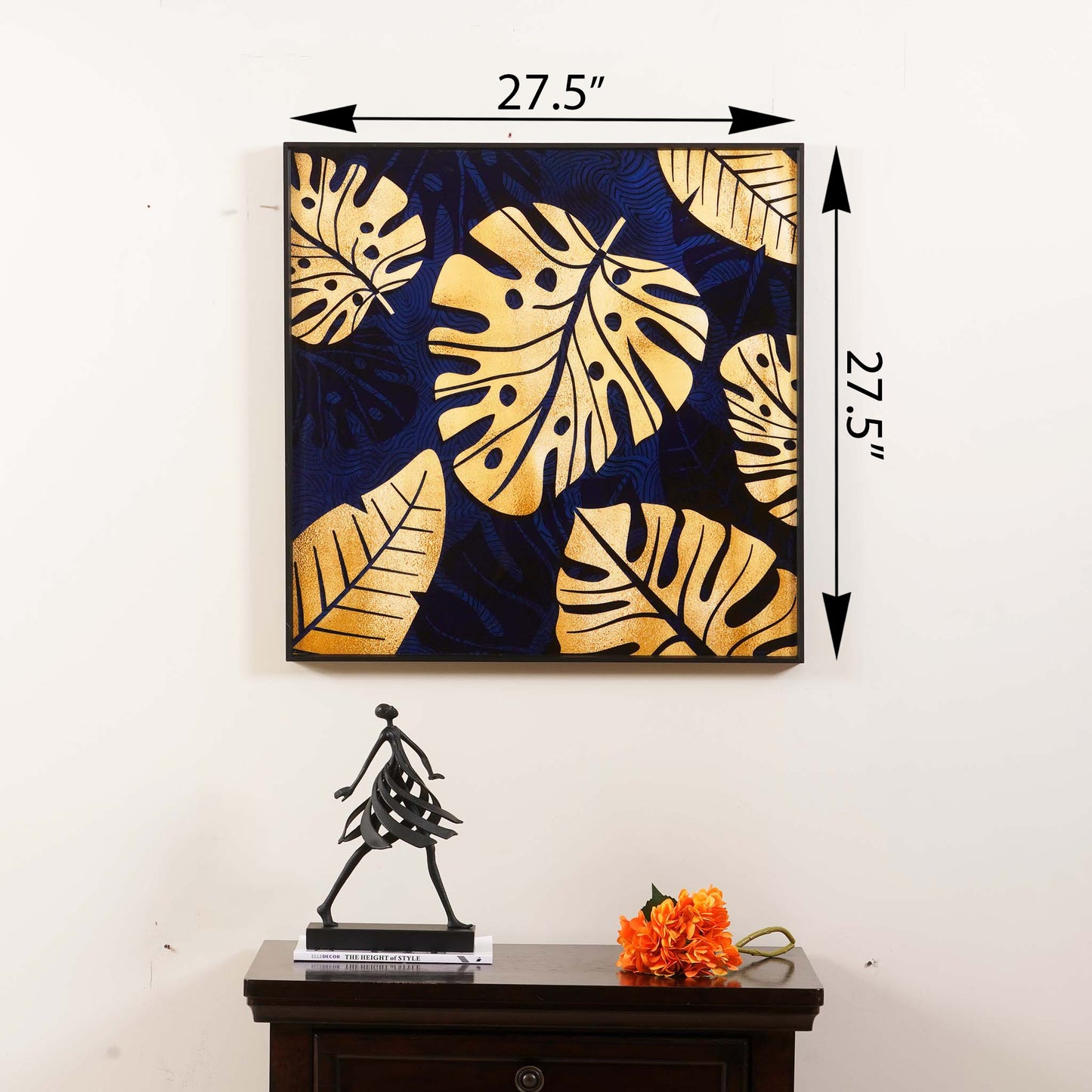 crystal porcelain wall arts The Thoughtful Healer Leaves - (2.3 x 2.3 Feet) Crystal Porcelain Wall Art