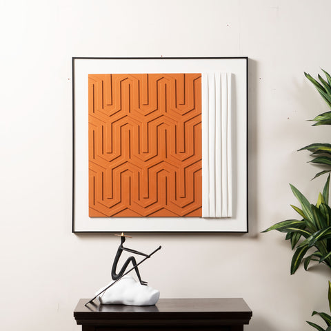Dreaming in Patterns - Leather & Sandstone Premium Wall Art - Style 1