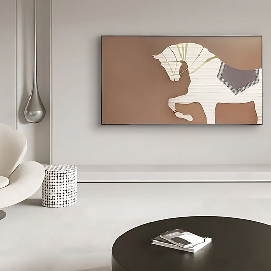 Premium Wall Art Riding the Wind - Leather Textured Large 3D Horse Wall Art - Style 1 ~ 6 ft long