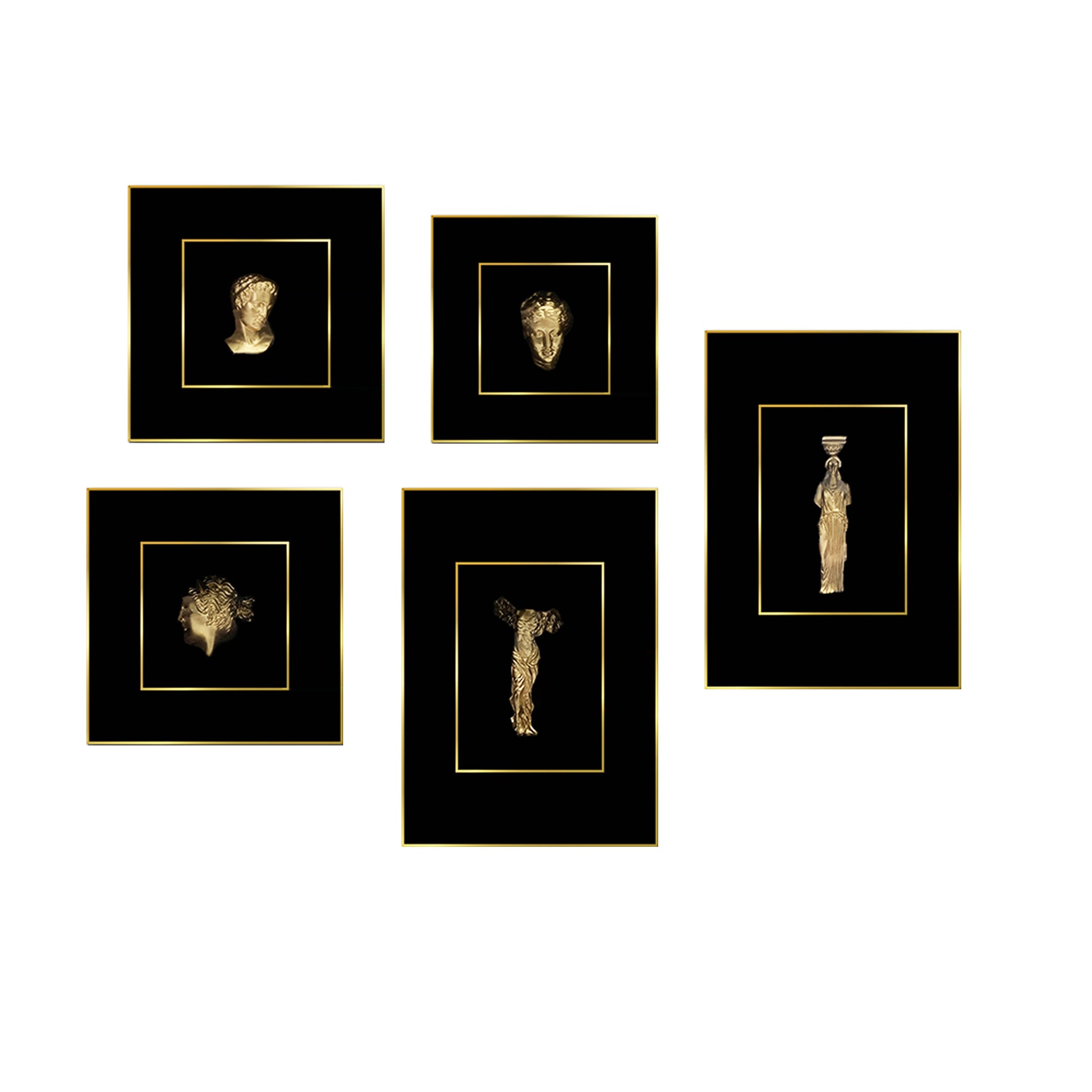 Premium Wall Art The Role Mosaic - Greek Figure Heads 3D Premium Wall Art
