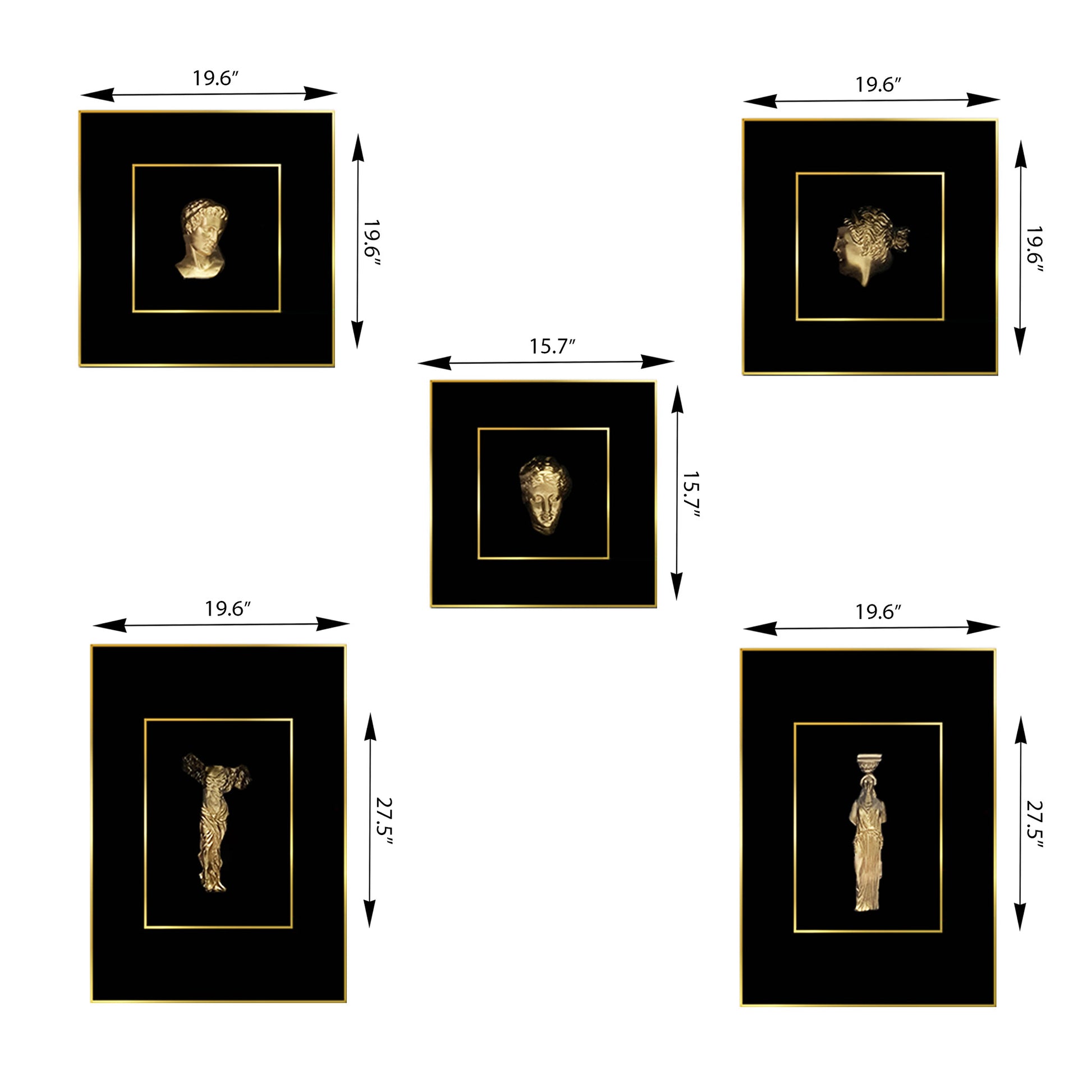 Premium Wall Art The Role Mosaic - Greek Figure Heads 3D Premium Wall Art