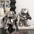 The Bliss of a Free Spirit - Ceramic Silver Elephants Table Showpiece (Set of 2)