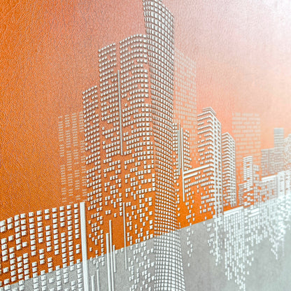 Skyline - New York Cityscape inspired Leather Wall Art ~ 3 ft x 3 ft